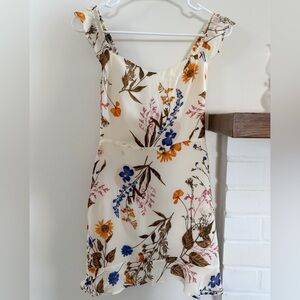 Reformation Cream Dress with Floral Accents